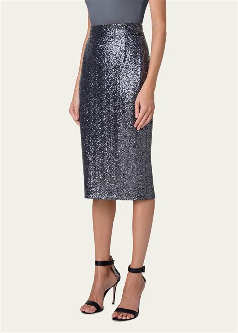 Sequined Jersey Pencil Skirt 